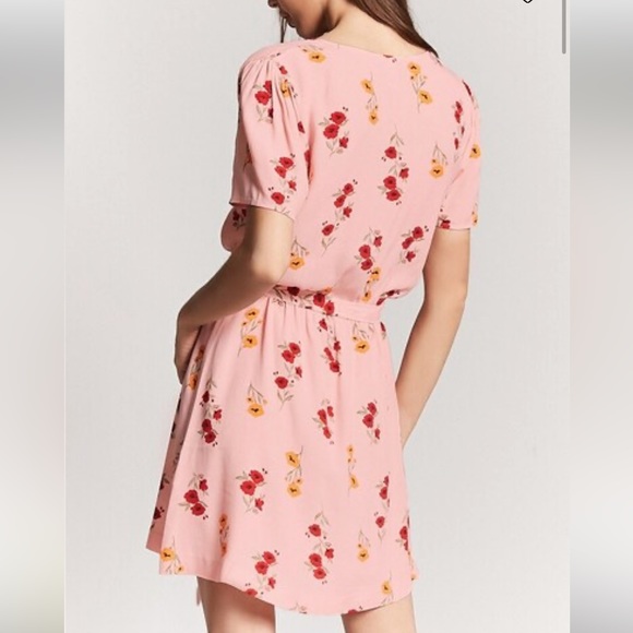 Pink Button Front Floral Dress - Picture 9 of 9
